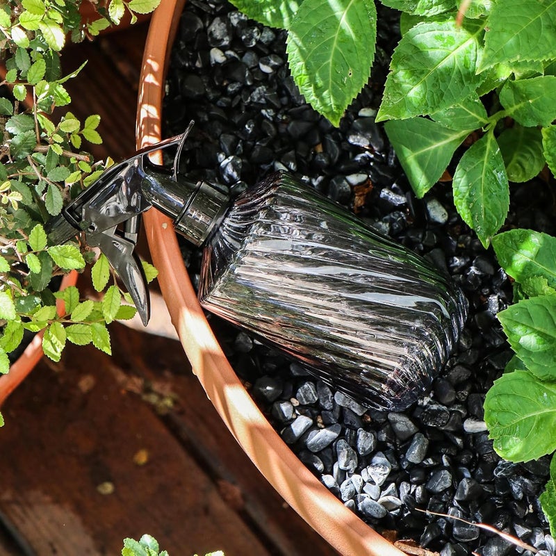 OFFIDIX Fine Mist Plant Mister,Handheld Pressure Glass Spray Bottles,0.45L/15.22oz Watering Can with Adjustable Nozzle for Outdoor Indoor Gardening and Cleaning Work(Diagonal Gray) - Image 4